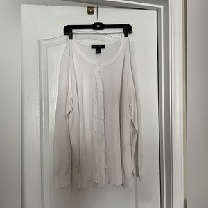 White button down sweater